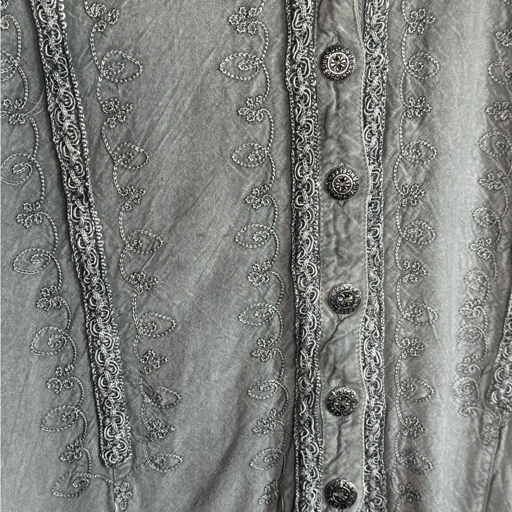 24 Karat Women’s Blouse Grey Vintage 90s Y2K Sleeveless Embellished Size S EUC - Picture 4 of 10